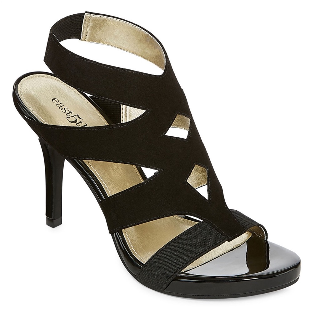 Strappy Heel Open Toe Stiletto Black